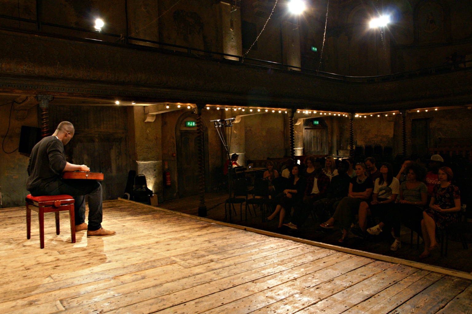 View from the stage towards the audience at Wilton’s