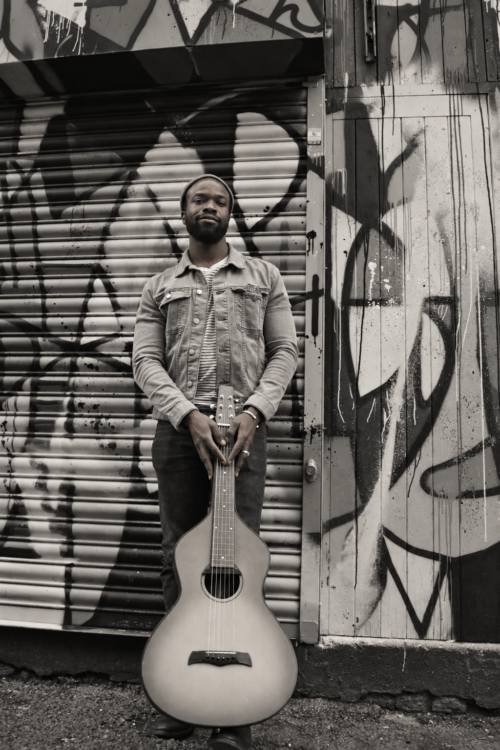 TJ with Weissenborn in front of a painted shutter